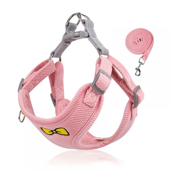 MiOYOOW Velvet Dog Harness, Comfortable Adjustable Chest Harness Sets with