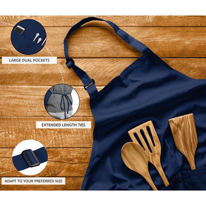 Utopia Kitchen 10 Pack Bib Apron, Unisex Adjustable Aprons with