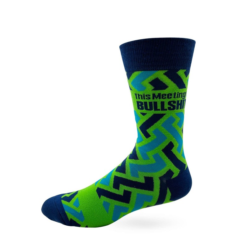 Fabdaz This Meeting is Bullsh-t Men's Novelty Crew Socks