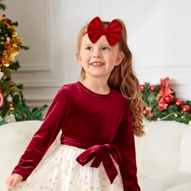 ONENINEDREAM Valentines Velvet Baby Girls Bows Elastic Nylon Headbands Red Green Handmade St Patricks Newborn Bows Hairbands Infants Toddlers Hair Accessories