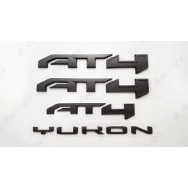 GMC 4PCS Matte Black Door Tailgate AT4 Yukon Emblem Fit 2021-2024 GMC Yukon Yukon XL