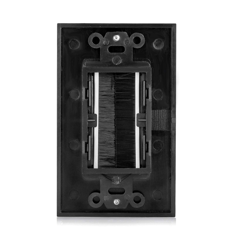 Brush Wall Plate Decora Style, Cable Pass Through Faceplate Insert