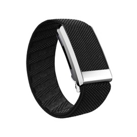 AR LABS SuperKnit Luxe Whoop 4.0 Compatible Band | Premium Ultra-Soft Weave | Stainless Steel Precious Metal PVD Treated | Includes Hook, Clasp & Slider – UK Company (Onyx Black with Silver)