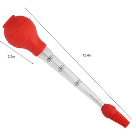 Turkey Baster Syringe Heat Resistant Meat Baster Set with Cleaning Brush Meat Marinade Injector for Basting and Kitchen Cooking Turkey, Beef, Pork, Fish, BBQ