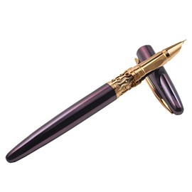 WILKND fountain pens for writing, retractable metal fountain pen, fine nib, with refillable converter and 2 black ink bags, preferred gifts for men and women (Grey)