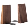 Muso Wood Wooden Bookends, Thick, Non-Tumble, Bookstands, Stylish, Sturdy and