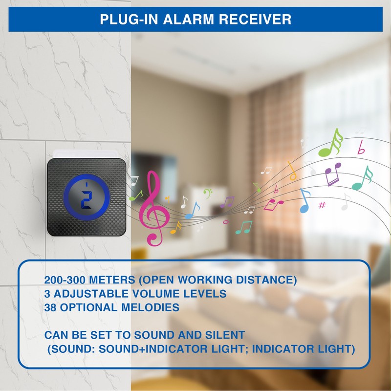 Solar Doorbell Infrared Wireless Motion Sensor Alarm Door Bell for