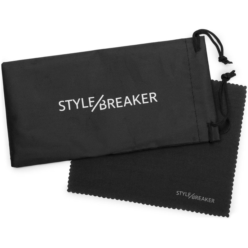 styleBREAKER Unisex Sunglasses Metal Half Frame UV400, Black/Grey
