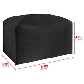 PU Tissue Box Holder, Facial Tissue Dispenser Case for Bathroom, Vanity Countertop, Tabletop, Rectangle Napkin Tissue Box Cover Compatible with Kleenex Paper Hand Towels (Black)