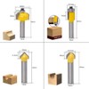 12 Pcs Router Bit Yellow Carbide Cemented Woodworking Milling Cutter