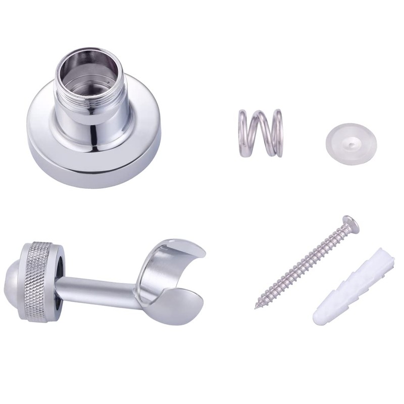 HIMREYLD Shower Head Holder Bracket Copper, Chrome Plated 360 Degrees