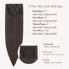 26" Long Straight Clip in Hair Extensions Full Head 8Pcs