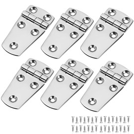 Marine Boat Hatch Hinges Stainless Steel, 3 inch x 1.5 inch(76 x 38mm) 5 Holes, No Noise, Heavy Duty 316 Stainless Steel with Screws (6 PCS)
