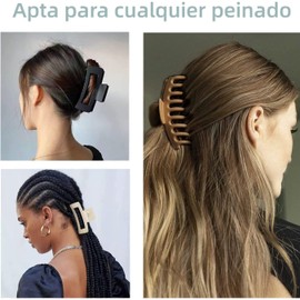 Pinzas Para Cabello de 8 Piezas,Pinzas Para El Cabello Antideslizantes,pasador Mate Grande Para Mujer，adecuado Para Lavarse La Cara, Bañarse, Viajar, Fiestas, Etc.