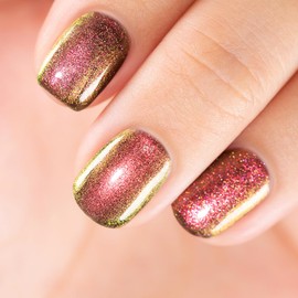 RARJSM Chameleon Gel Nail Polish Glitter Grape Purple to Green Multichrome Color Changing Holographic Gel Polish Curing Requires Sparkle Shimmer Nail Gel Varnish Soak Off DIY at Home Salon 15ml