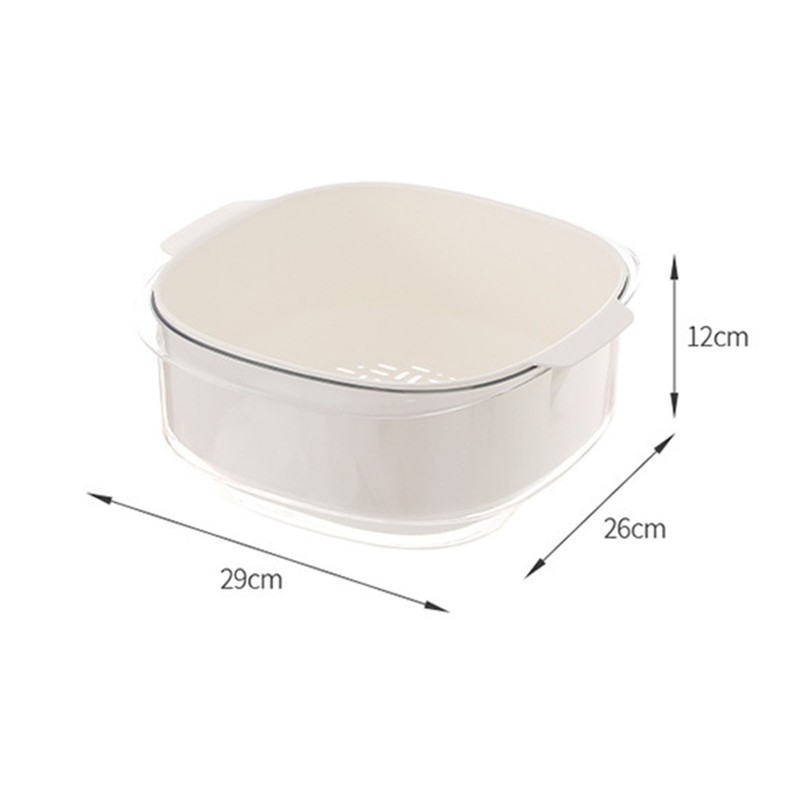 Fruits Vegetables Washing Basket Double Layer Quick Water Drainage Kitchen