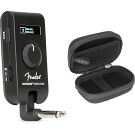Fender Mustang Micro Plus Headphone Guitar Amplifier with Protective Carrying Case, Compact and Portable Practice Amp for Electric Guitars, Rechargeable, Bluetooth Audio Playback, Ideal for Musicians