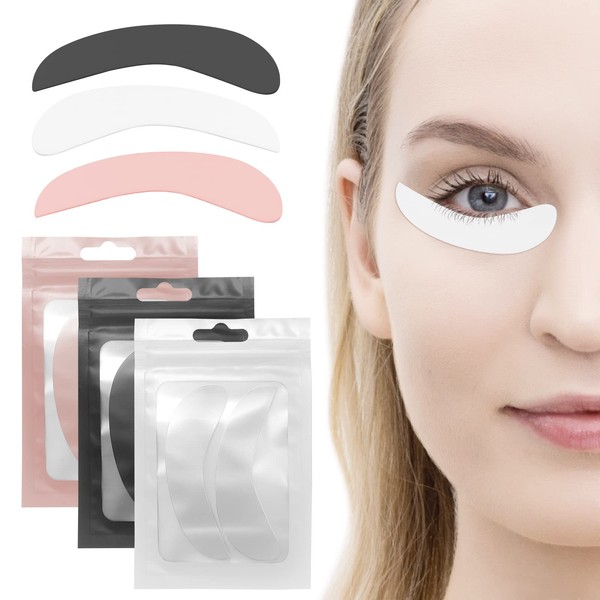 Libeauty 3 Pairs Reusable Eyelash Extension Eyepad Eyelash Lift/Tint Under Eye Gel Pad Patch Kit Soft Skin