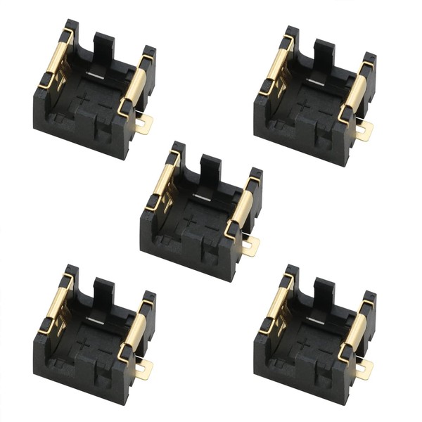Ruiwaer 5PCS Black AG13/LR44 Horizontal Coin Button Battery Holder Soldering