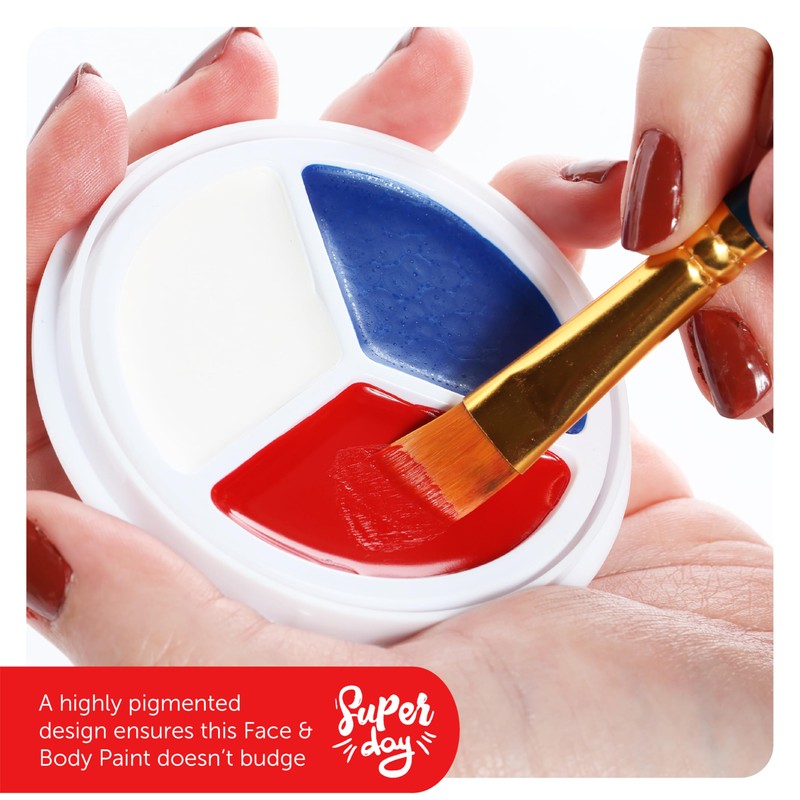 Red, White & Blue Oil-Based Facepaint - Pot of Red,