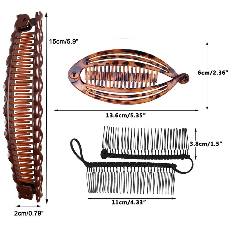 Banana Hair Clips Vintage Clincher Combs Tools for Curly Thick