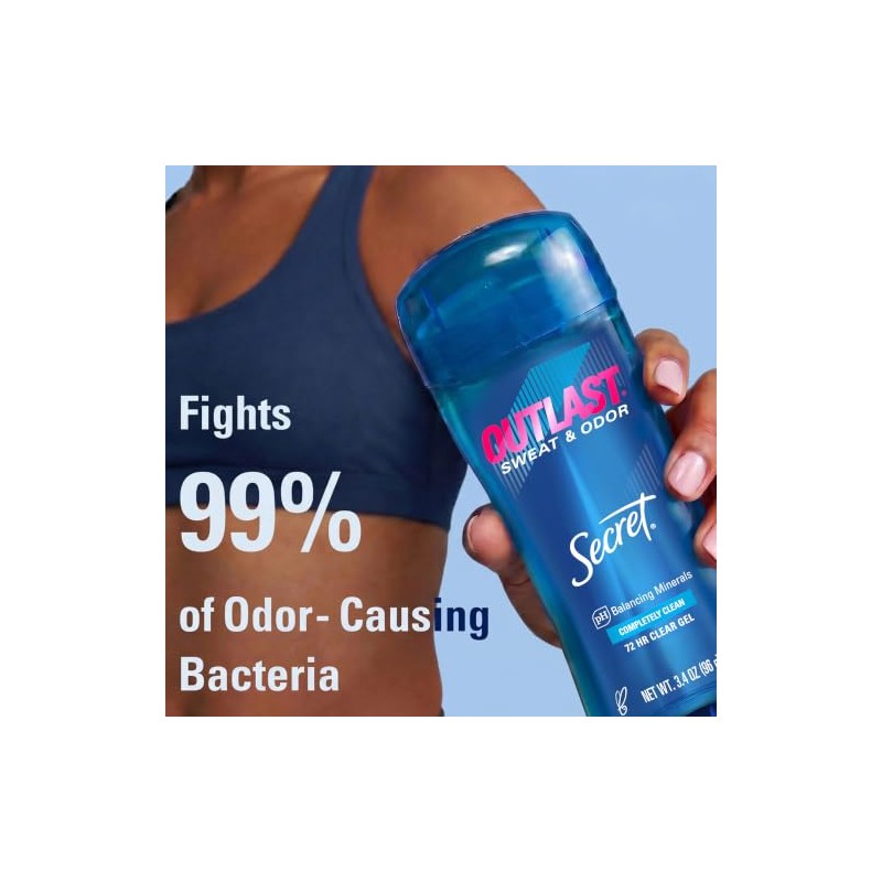 Secret Outlast Xtend Gel Antiperspirantante Desodorante Limpieza Total 3.4 oz