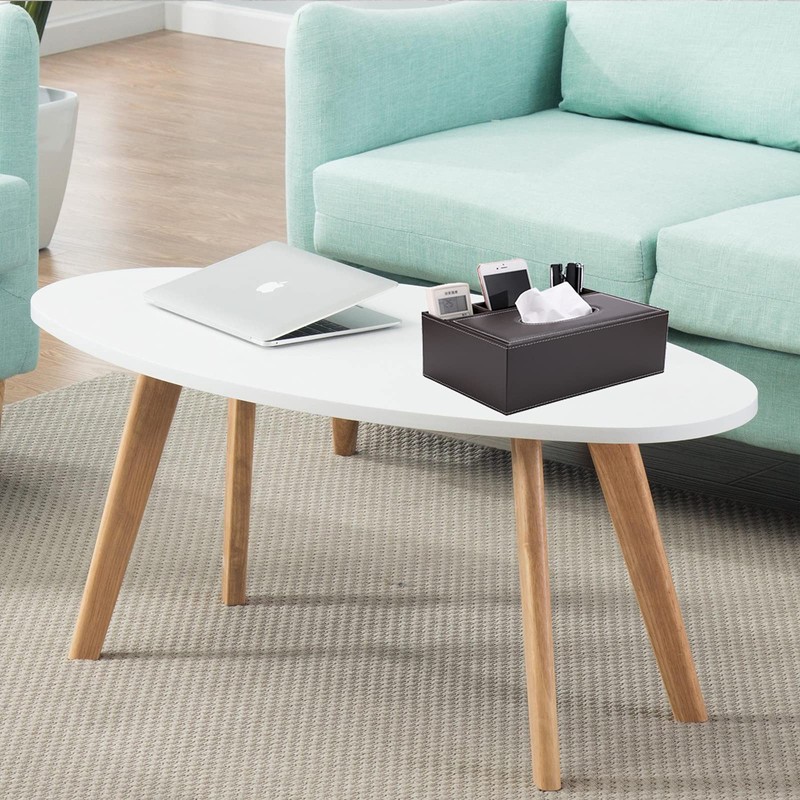 BSTKEY Tissue Box Rectangle PU Leather Tissue Box with Remote