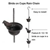 Dytabepl Rain Chains for Gutters, Rain Drain Chain, Mobile Birds