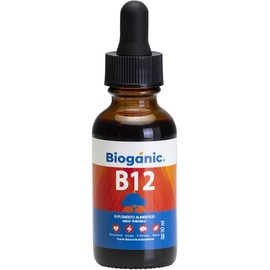 Vitamina B12 Líquida Sublingual Bioganic Suplemento Alimenticio Sabor Arándano Presentación Individual 120 Porciones en envase de 30 ml Apta para Veganos