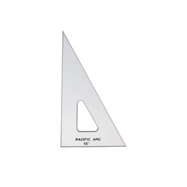 Pacific Arc Drafting Triangle, 10-inch, 30/60/90 Degrees, w/Inking Edge, Topaz
