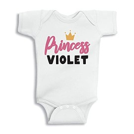 Princess Violet Baby Infant One Piece Bodysuit 6 Months White