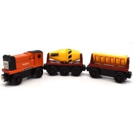 Rusty with Construction Cars - Genuine Replacement for Thomas & Friends Wooden Railway by Learning Curve - Rusty with Construction Cars - LC99162