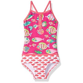 Hatley Girls' Colorblock Swimsuits, Fancy Fish, 2 Years, Fancy Fish, 2 Years