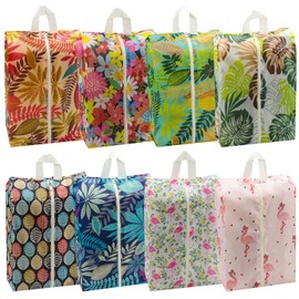 Travel Shoe Bags Waterproof Portable Shoe Storage Pouch with Handle for Men & Women, 8Pcs Tropical Style Storage Bags