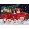 Christmas Express Delivery Red Truck Running West Highland Terrier Dogs