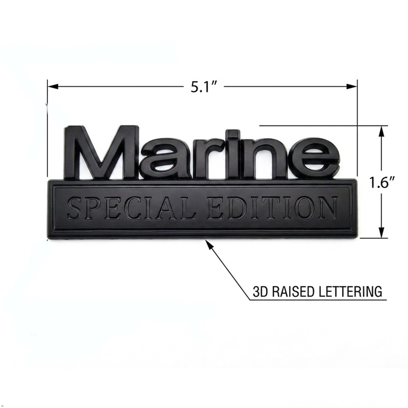 HJKK 2 Pack Marine Special Edition Emblem, 3D Heavy Metal