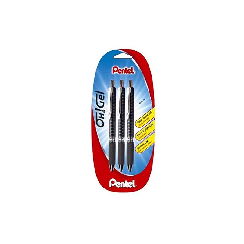 Pentel Oh Gel Retractable Rollerball Pen Solder Black