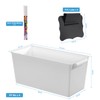 Plastic Storage Bins 6 Pack with Clip Labels & Chalk