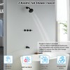 SUBEIXI 3 Handle Tub Shower Faucet Matte Black Tub and