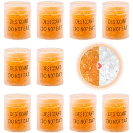 300pcs 2 Gram Food Safe Desiccant Canisters, Indicating [Orange to White] Silica Gel Capsules for Storage, Moisture Absorbers Canister