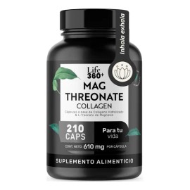 L-treonato De Magnesio Life 360+ Mag Threonate 210 Cápsulas A Base de Colágeno Hidrolizado Y Magnesio Suplemento Alimenticio