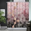 Ulticool Shower Curtain - Marble Ombre Pink Geometry - 180