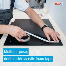 tesa ACXplus 7274 Multi-Purpose Doubled-Sided Acrylic Foam Tape, Gray, 2 in x 36 yd, 1 Roll