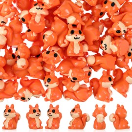 50 Pcs Mini Resin Squirrel Miniature Tiny Squirrel Figures Mini Forest Animal Figures Garden Accessories Cupcake Topper Decor for Outdoor Landscape Garden Lawn DIY Birthday Craft (Cute)