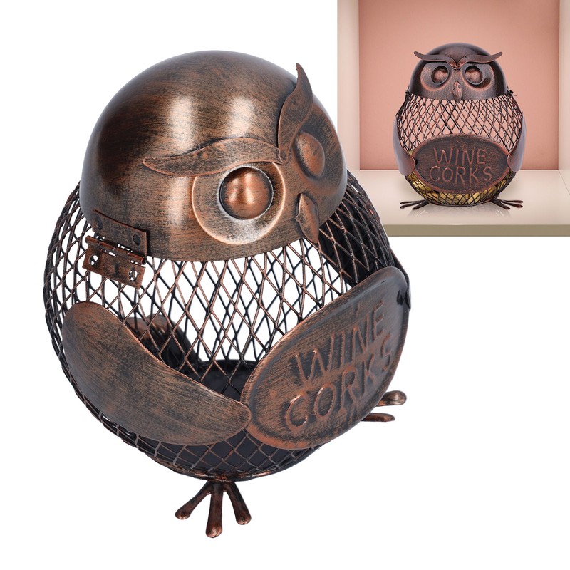 Art Wrought Iron Owl Storage Tank Metal Money Box Handicrafts