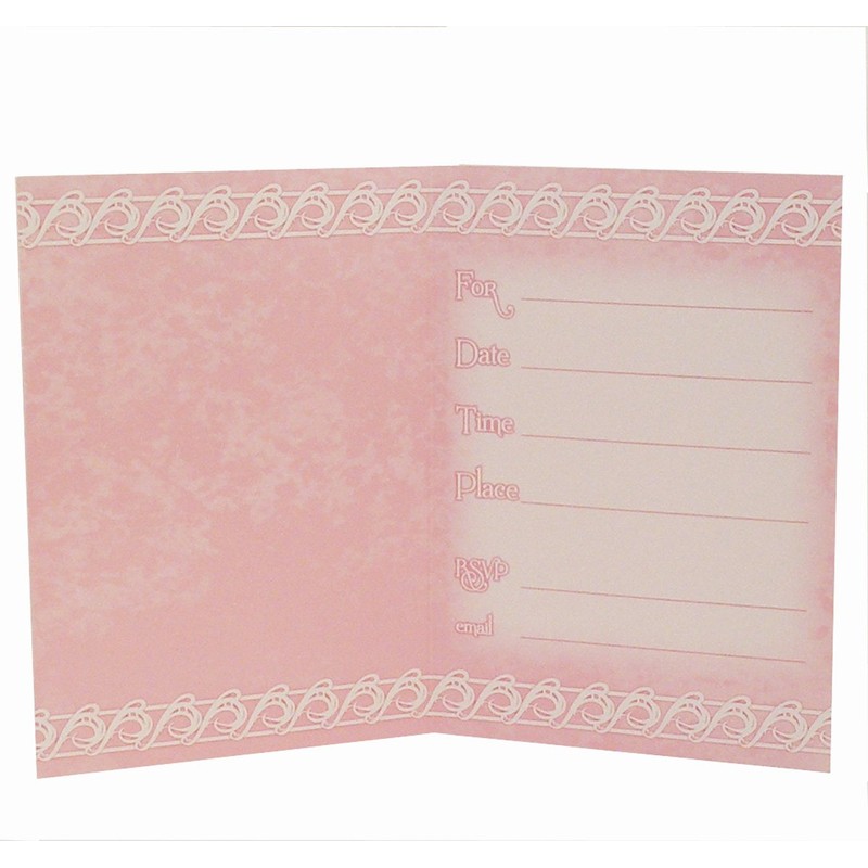 Unique Pink Dove Cross Invitations with Envelopes – Pack of