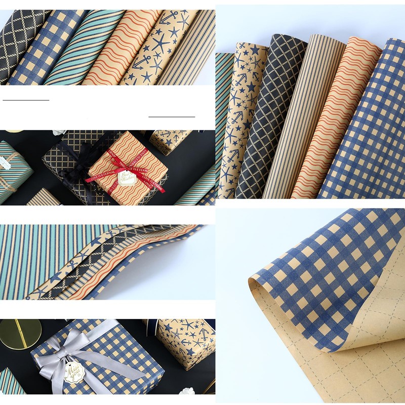 Gift Wrapping Paper - 12 Pcs Birthday Wrapping Paper Set