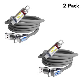 120W 4-in-1 USB Charging Cable - Multi-Interface Design with Fast Charging Feature for Phones, Tablets & Laptops - Ideal Solution for Home, Travel, and Work,Springtok. Charger Connector Smartphone Cellphone Electronic - color: 2*grey, length: 1.2m