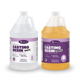 Alumilite Amazing Casting Resin White, 2 Gal (1 Gal Part A + 1 Gal Part B) – Ideal for Pouring Small to Large Durable Pieces, Arts, Crafts, Jewelry, and Decorative Items, 30-Minute Demold Time