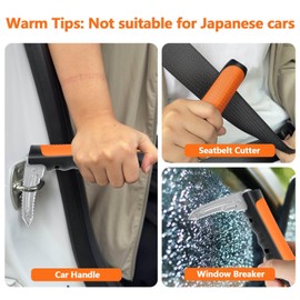 Kaiedos Car Door Handle for Elderly - 2025 New 3-in-1 Car Handle Assist, 2 Pack Auto Cane Portable Vehicle Support Handle Door Assist Bar, Max Load 500 Lbs, Anti-Slip Design (Orange-2-Pack Car Handle)